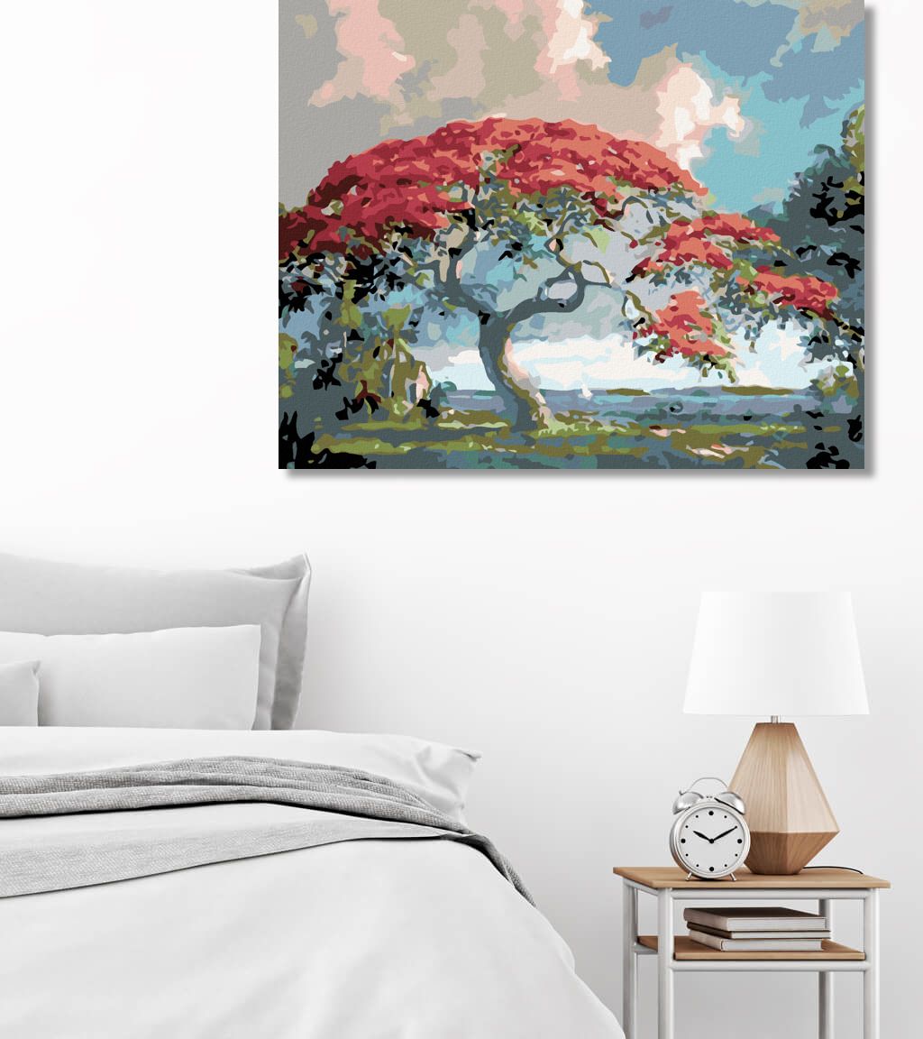zuty Malování podle čísel - RUDÁ BONSAI - Rozměr: 40x50 cm, Rámování: Varianta: vypnuté plátno na rám - obrázek 5