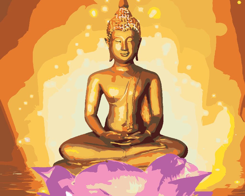 zuty Malování podle čísel - BUDDHA V LOTOSU II - Rozměr: 40x50 cm, Rámování: Varianta: bez rámu a bez vypnutí plátna - obrázek 6