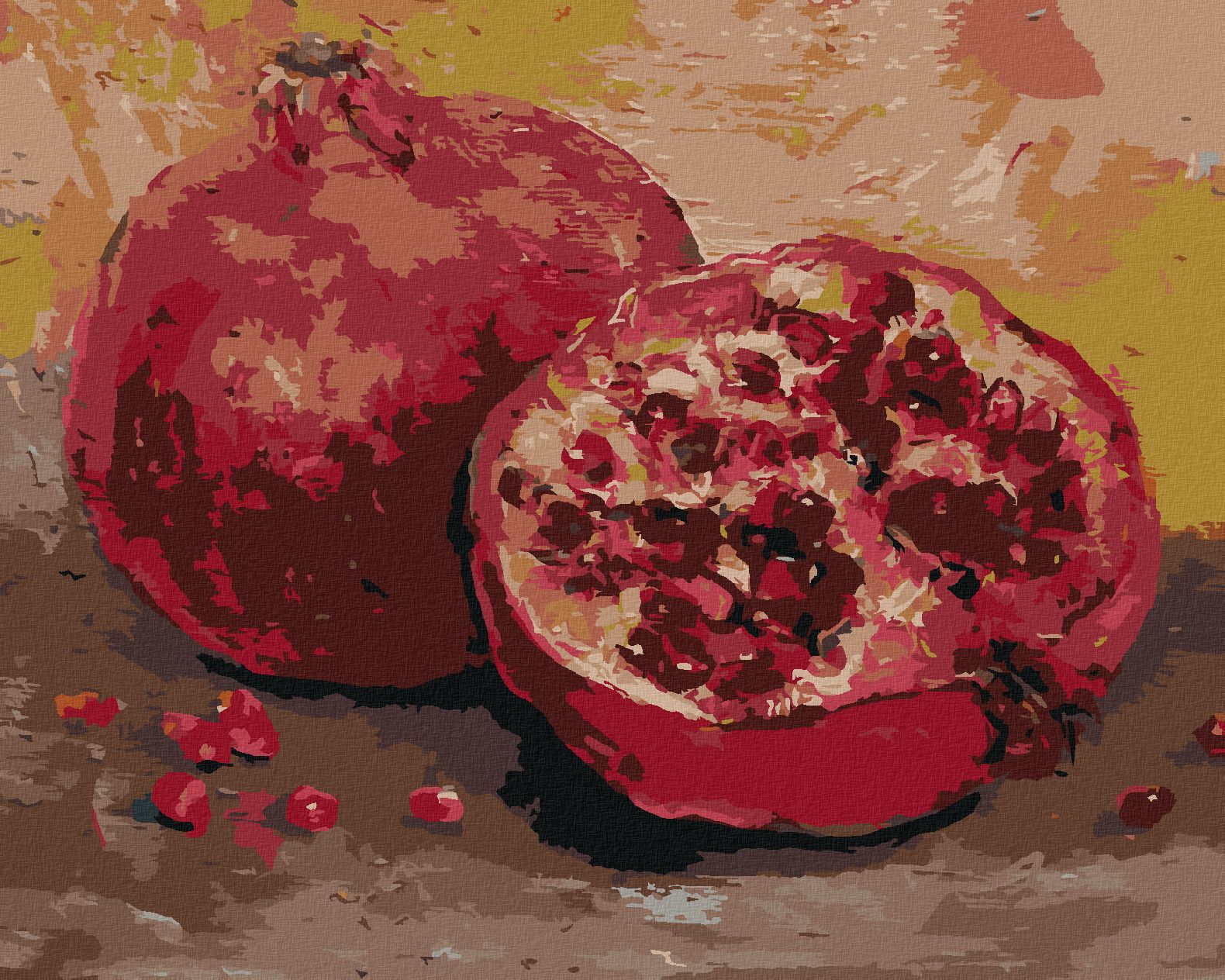 zuty Malování podle čísel - GRANÁTOVÉ JABLKO - Rozměr: 40x50 cm, Rámování: Varianta: vypnuté plátno na rám - obrázek 2