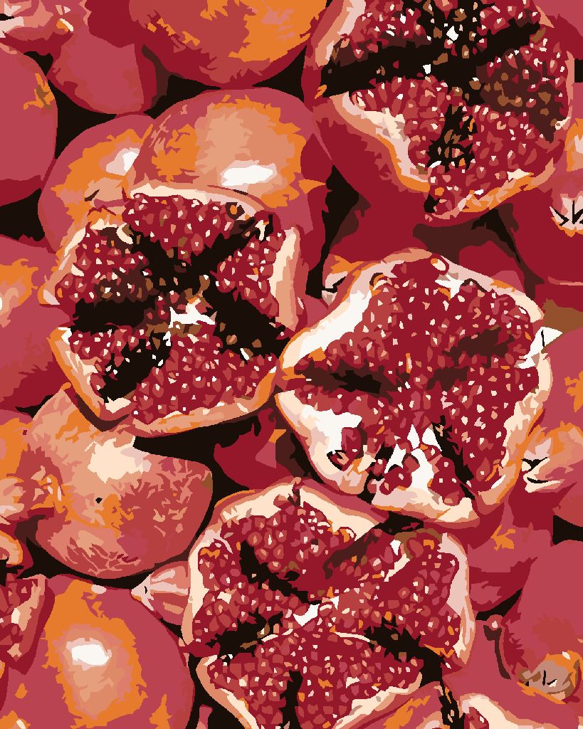 zuty Malování podle čísel - GRANÁTOVÉ JABLKO - Rozměr: 40x50 cm, Rámování: Varianta: bez rámu a bez vypnutí plátna - obrázek 6