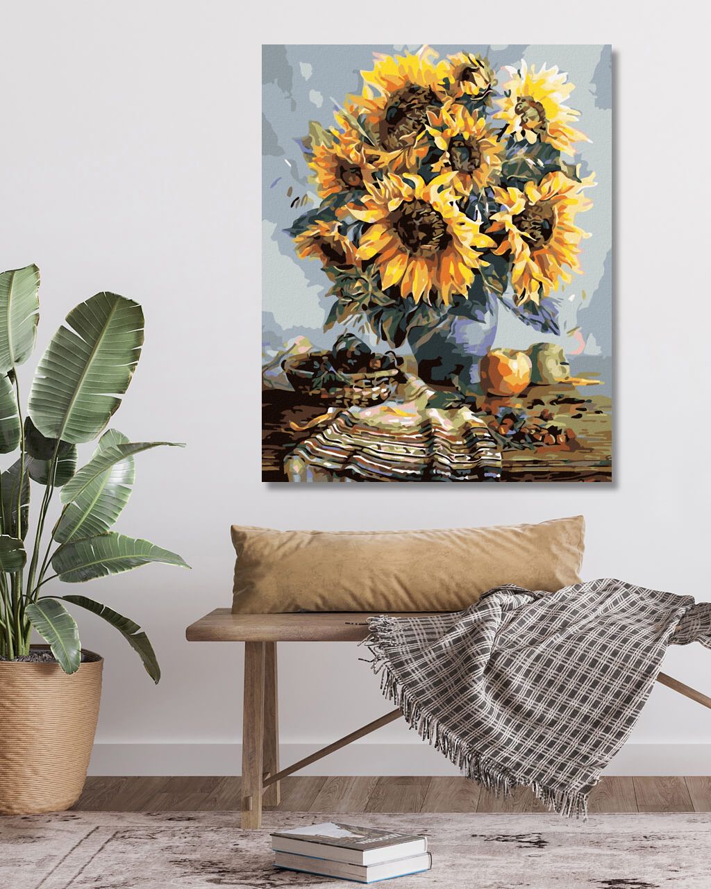 zuty Malování podle čísel - KYTICE SLUNEČNIC PODZIMNĚ LADĚNÁ - Rozměr: 40x50 cm, Rámování: Varianta: bez rámu a bez vypnutí plátna - obrázek 9