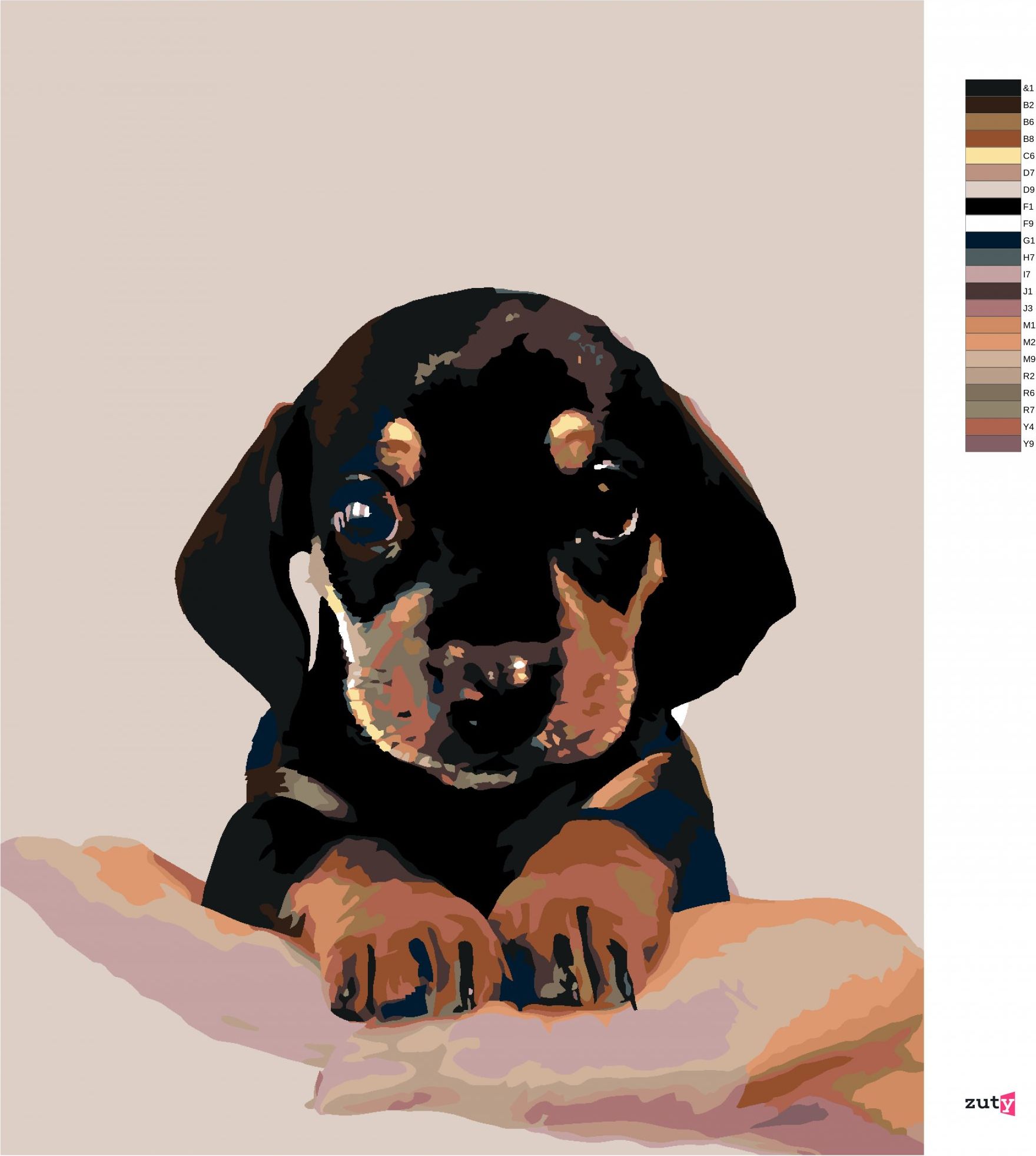 zuty Malování podle čísel - ŠTĚNĚ KRÁTKOSRSTÉHO JEZEVČÍKA - Rozměr: 40x50 cm, Rámování: Varianta: vypnuté plátno na rám - obrázek 4