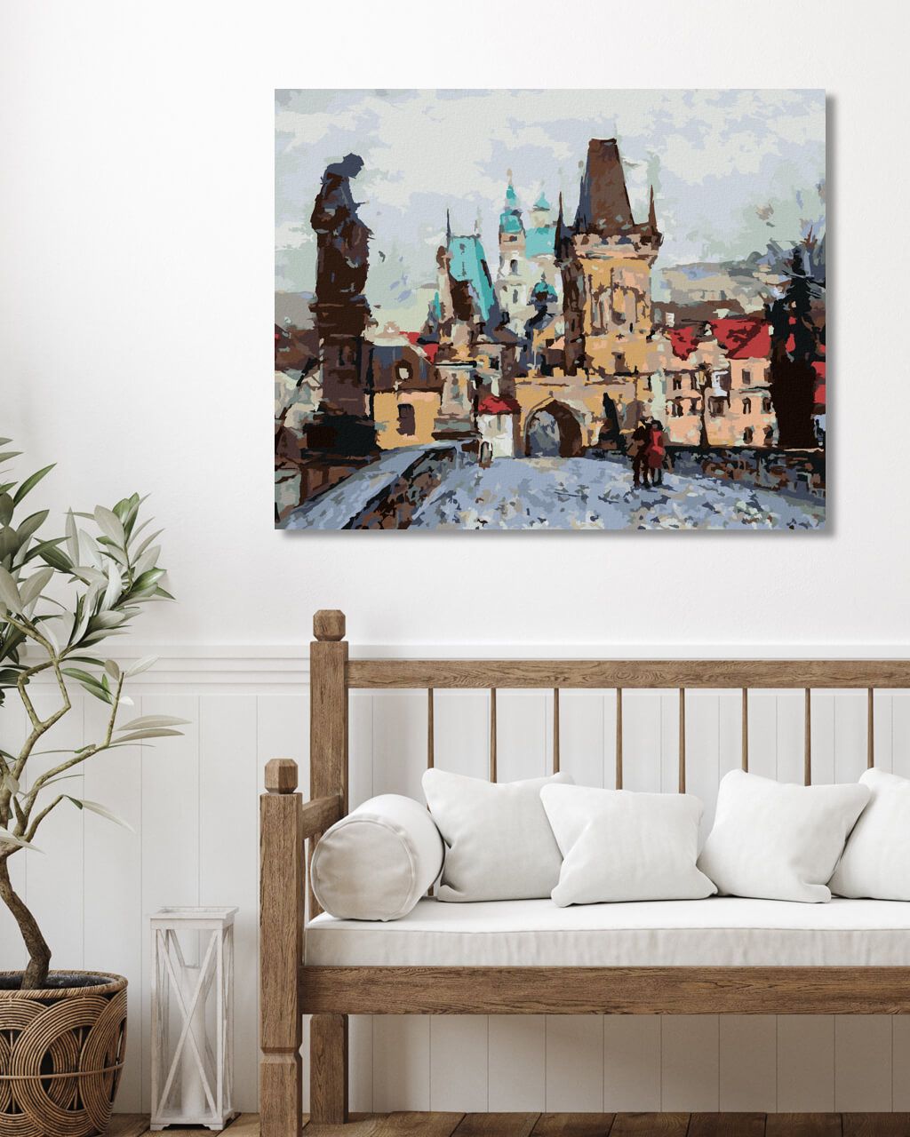 zuty Malování podle čísel - KARLŮV MOST NA PODZIM - Rozměr: 40x50 cm, Rámování: Varianta: vypnuté plátno na rám - obrázek 2