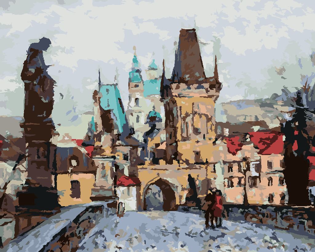 zuty Malování podle čísel - KARLŮV MOST NA PODZIM - Rozměr: 40x50 cm, Rámování: Varianta: vypnuté plátno na rám - obrázek 8