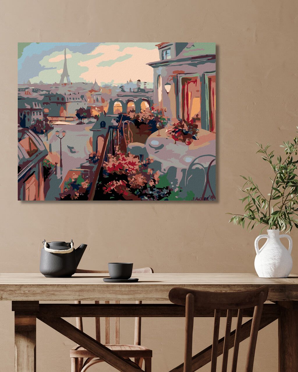 zuty Malování podle čísel - PAŘÍŽ Z BALKONU - Rozměr: 40x50 cm, Rámování: Varianta: bez rámu a bez vypnutí plátna - obrázek 2