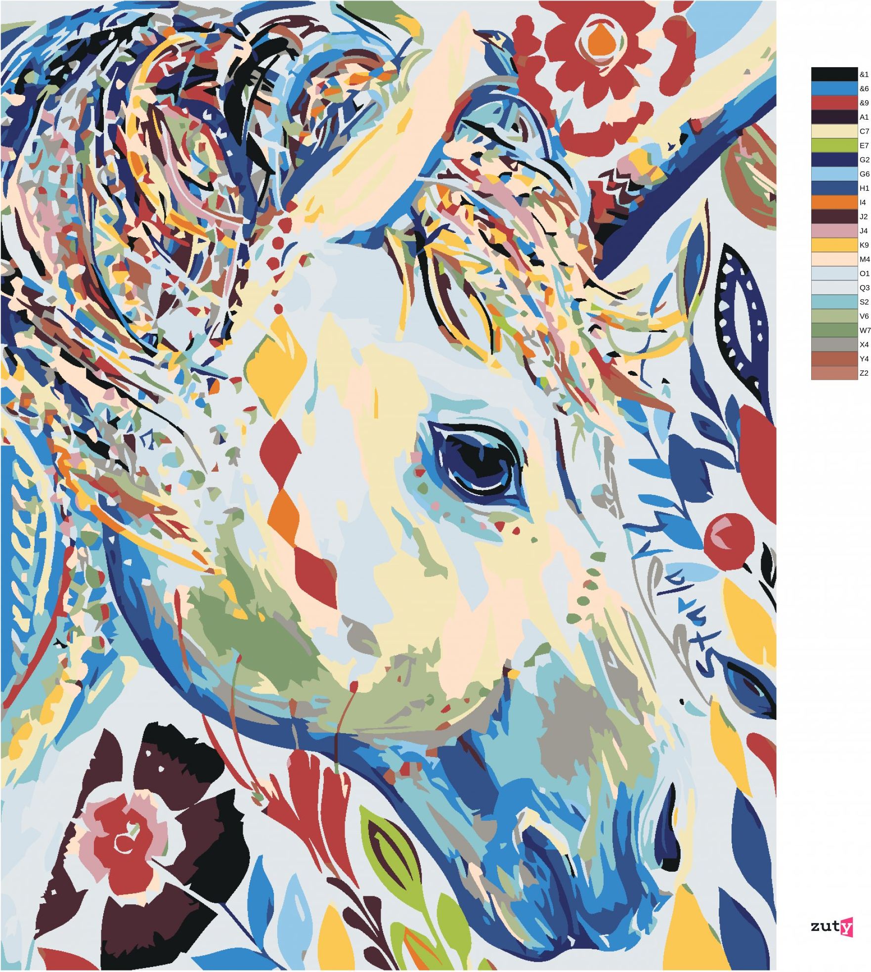 zuty Malování podle čísel - KVĚTINOVÁ BÍLÁ KOBYLA - Rozměr: 40x50 cm, Rámování: Varianta: vypnuté plátno na rám - obrázek 8