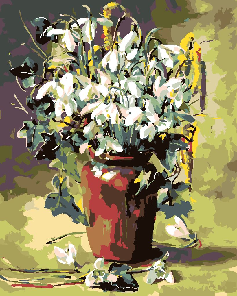 zuty Malování podle čísel - VELIKONOČNÍ KVÍTÍ V HNĚDÉ VÁZE - Rozměr: 40x50 cm, Rámování: Varianta: vypnuté plátno na rám - obrázek 7