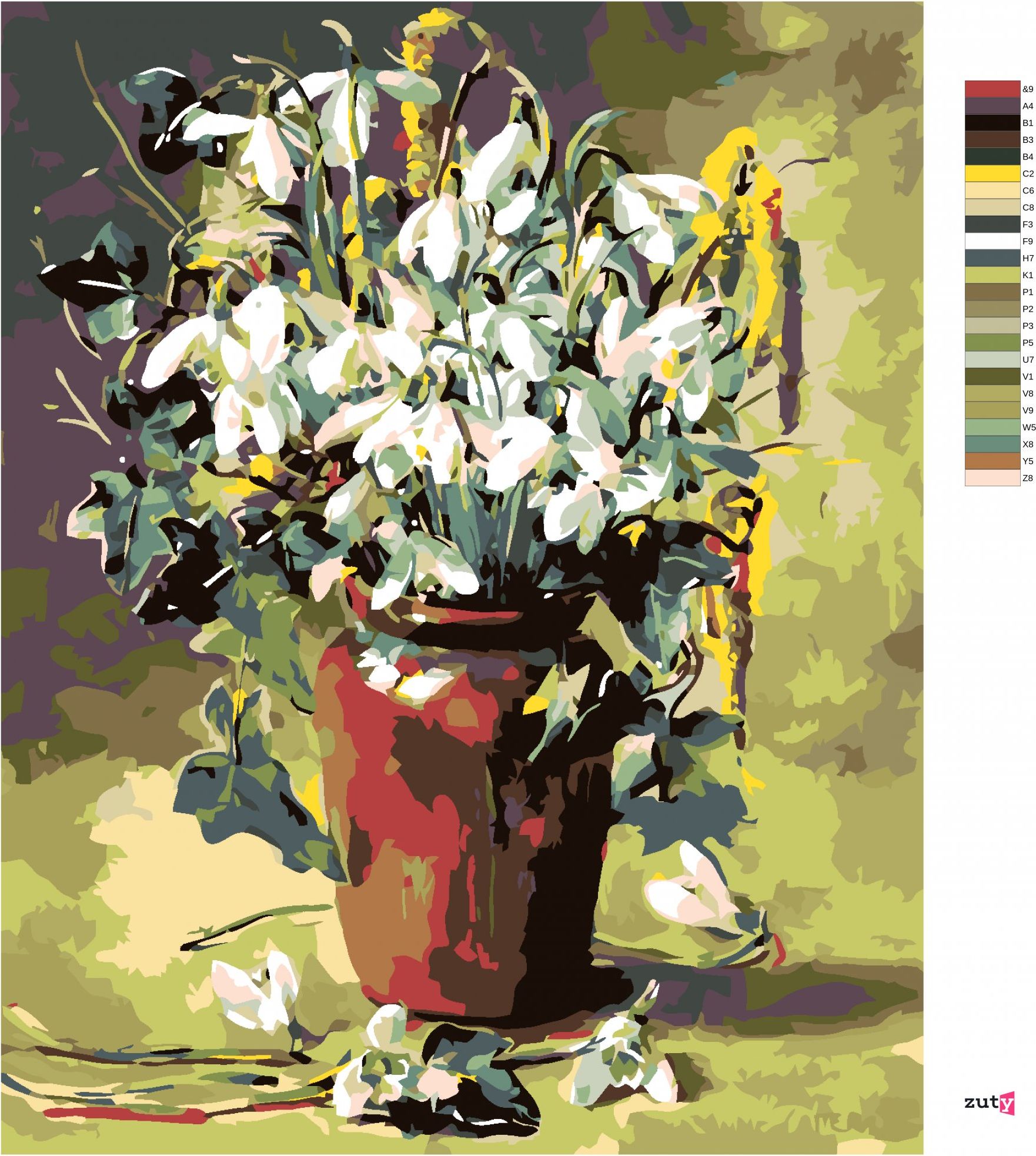 zuty Malování podle čísel - VELIKONOČNÍ KVÍTÍ V HNĚDÉ VÁZE - Rozměr: 40x50 cm, Rámování: Varianta: vypnuté plátno na rám - obrázek 9