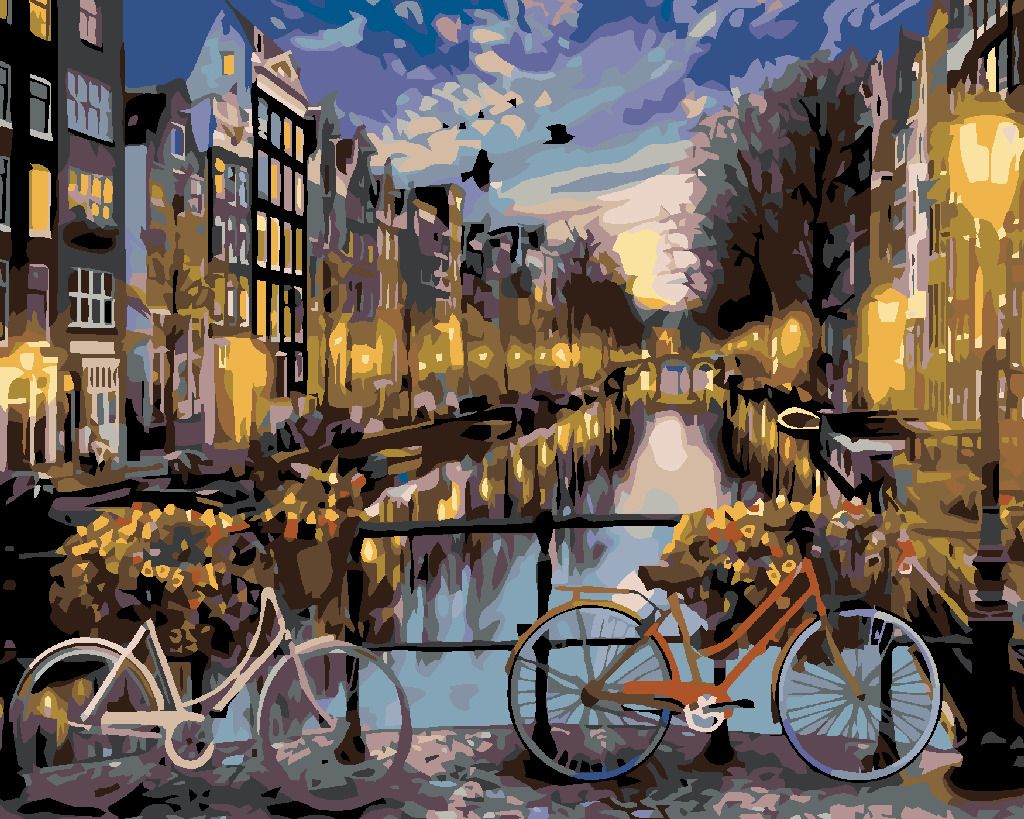 zuty Malování podle čísel - KOLA V AMSTERDAMU - Rozměr: 40x50 cm, Rámování: Varianta: vypnuté plátno na rám - obrázek 19