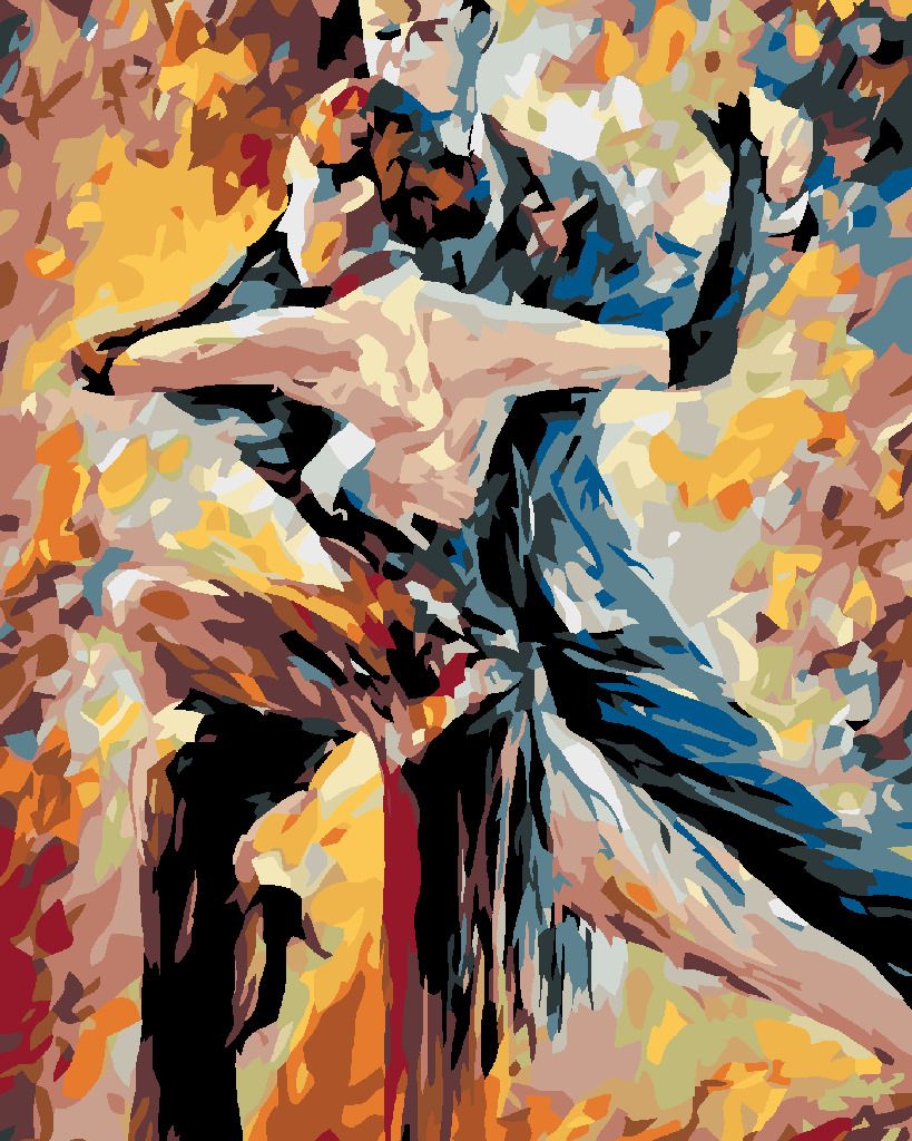 zuty Malování podle čísel - TANEČNÍ PÁR - Rozměr: 40x50 cm, Rámování: Varianta: vypnuté plátno na rám - obrázek 3