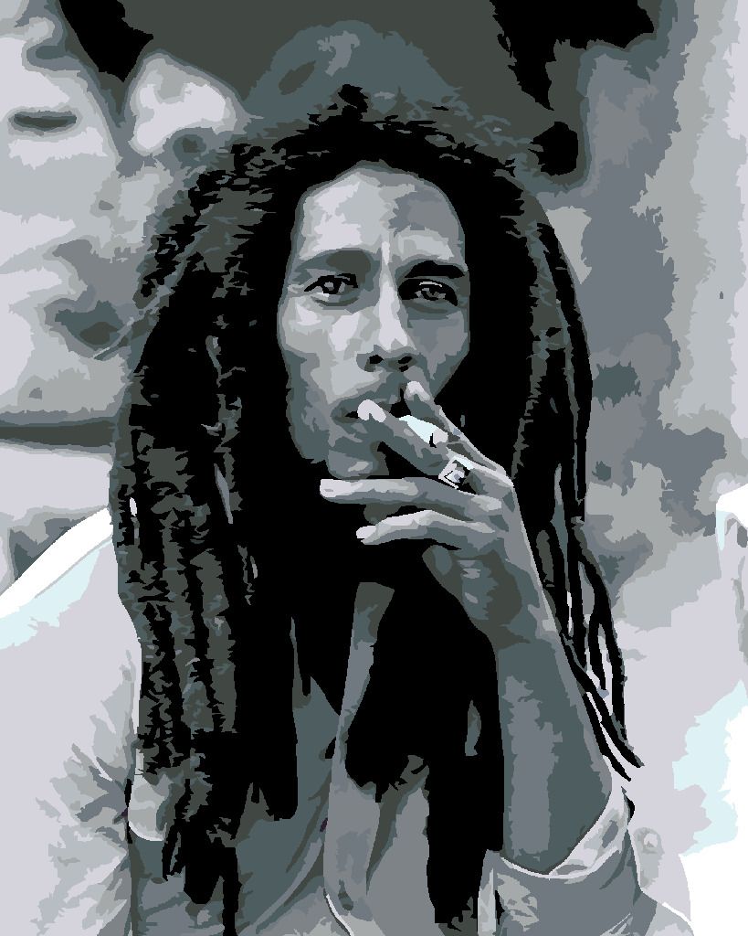 zuty Malování podle čísel - KOUŘÍCÍ BOB MARLEY - Rozměr: 40x50 cm, Rámování: Varianta: vypnuté plátno na rám - obrázek 4