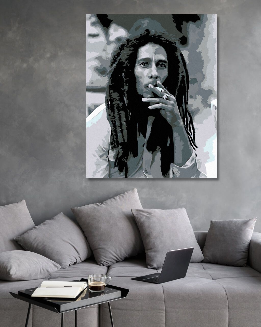 zuty Malování podle čísel - KOUŘÍCÍ BOB MARLEY - Rozměr: 40x50 cm, Rámování: Varianta: vypnuté plátno na rám - obrázek 6