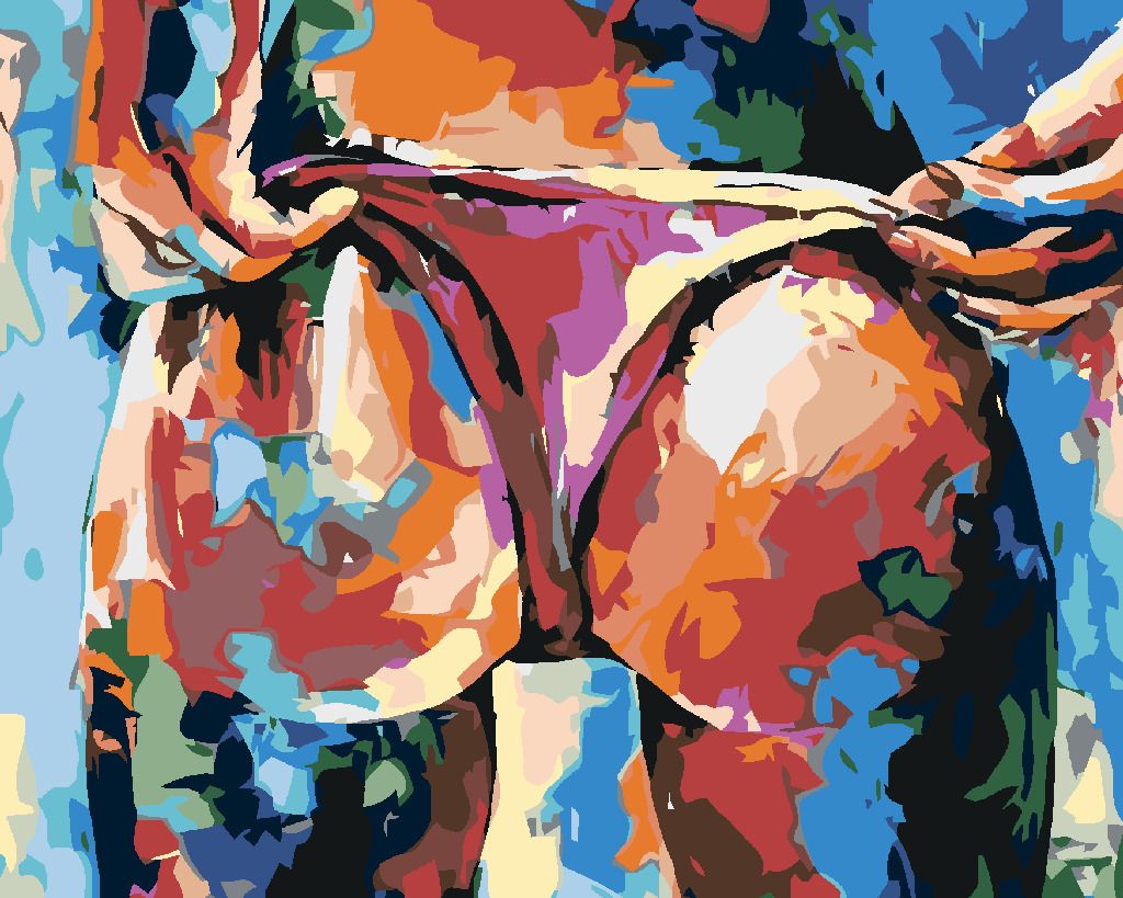zuty Malování podle čísel - SEXY POZADÍ V BARVÁCH - Rozměr: 40x50 cm, Rámování: Varianta: vypnuté plátno na rám - obrázek 3