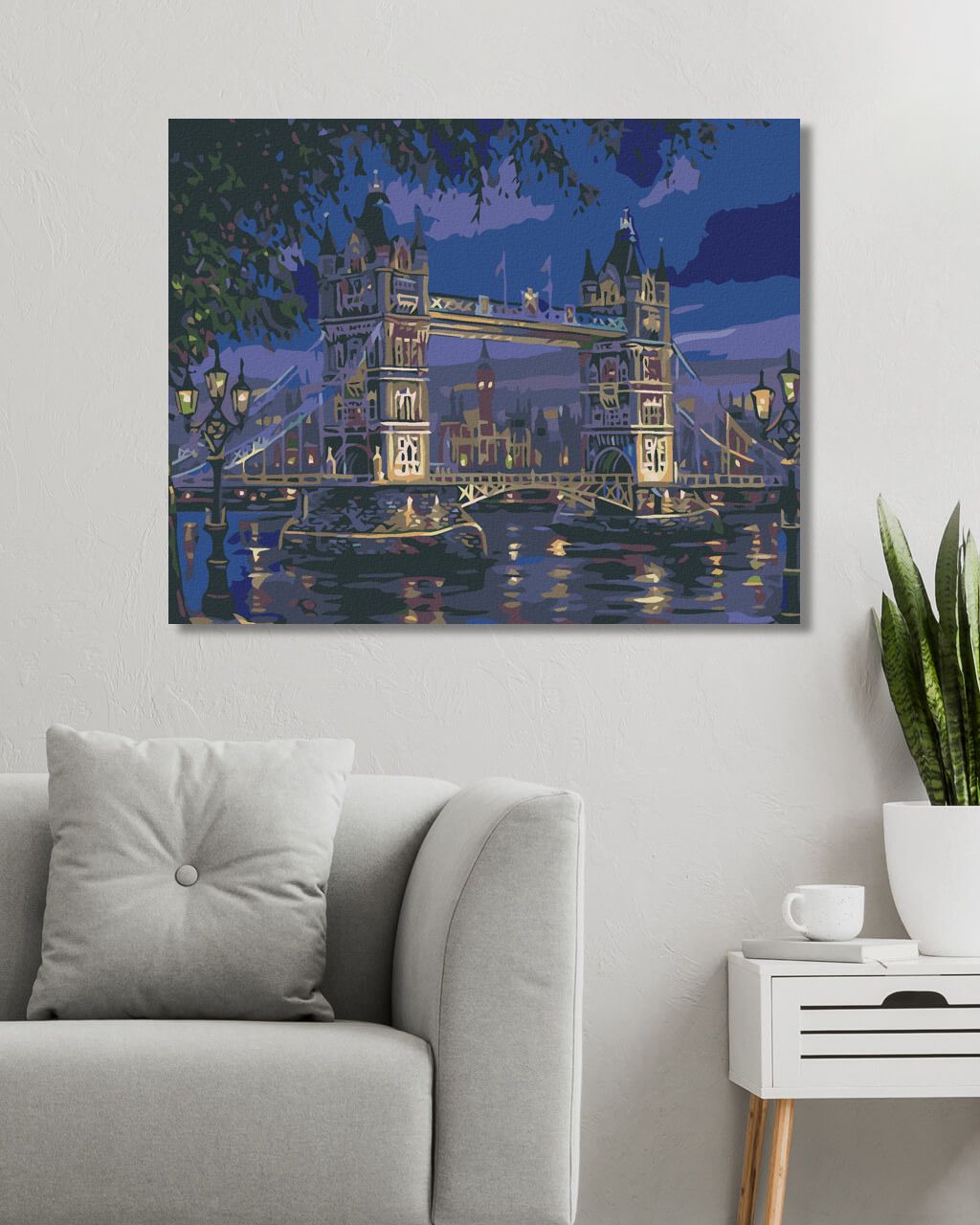 zuty Malování podle čísel - TOWER BRIDGE V NOCI - Rozměr: 40x50 cm, Rámování: Varianta: vypnuté plátno na rám - obrázek 8
