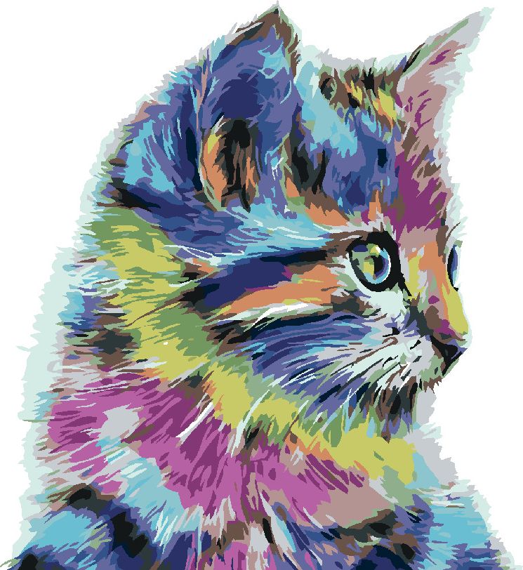 zuty Malování podle čísel - KOČIČKA - Rozměr: 40x50 cm, Rámování: Varianta: vypnuté plátno na rám - obrázek 2