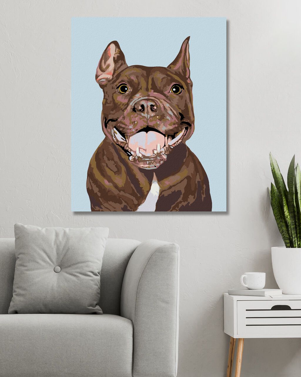zuty Malování podle čísel - PITBULL - Rozměr: 40x50 cm, Rámování: Varianta: vypnuté plátno na rám - obrázek 4