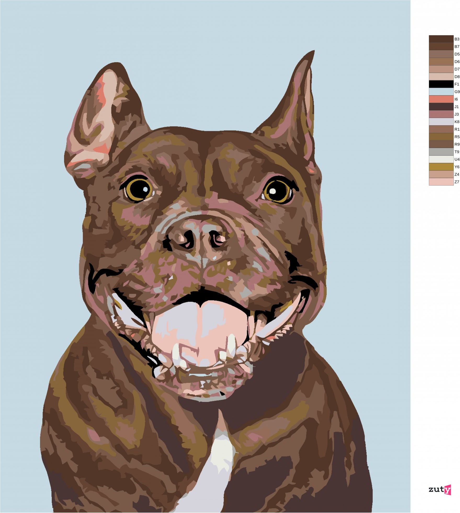 zuty Malování podle čísel - PITBULL - Rozměr: 40x50 cm, Rámování: Varianta: vypnuté plátno na rám - obrázek 10