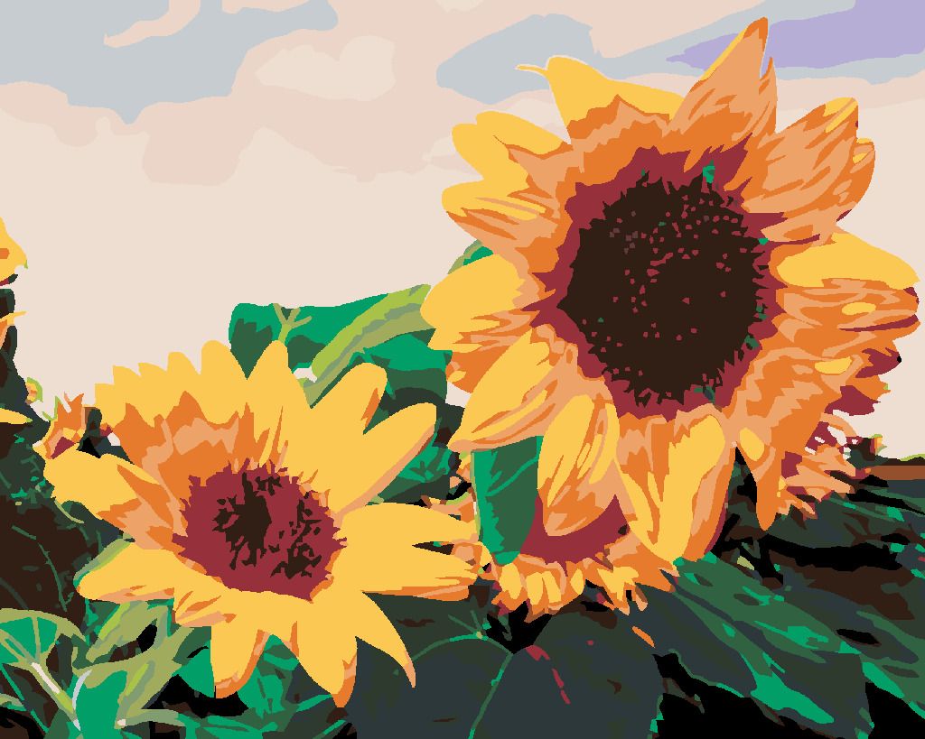 zuty Malování podle čísel - SLUNEČNICE I. - Rozměr: 40x50 cm, Rámování: Varianta: vypnuté plátno na rám - obrázek 3