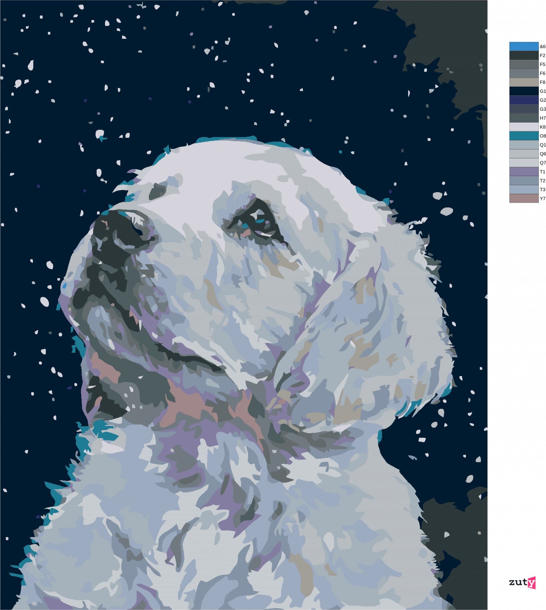 zuty Malování podle čísel - BÍLÉ ŠTĚŇÁTKO - Rozměr: 40x50 cm, Rámování: Varianta: bez rámu a bez vypnutí plátna - obrázek 3