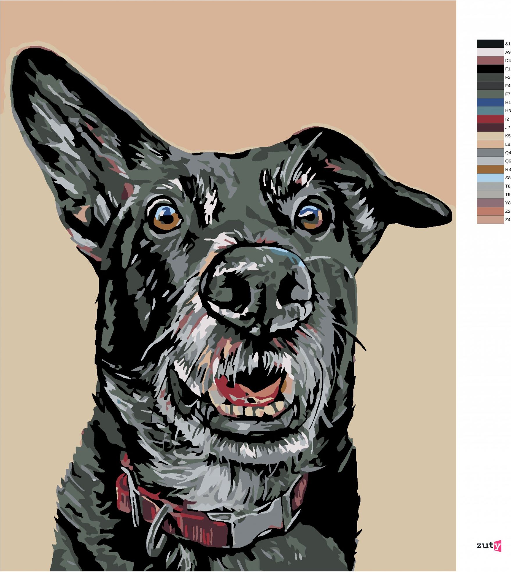 zuty Malování podle čísel - ČERNÝ PES A NASTRAŽENÉ UCHO - Rozměr: 40x50 cm, Rámování: Varianta: vypnuté plátno na rám - obrázek 12