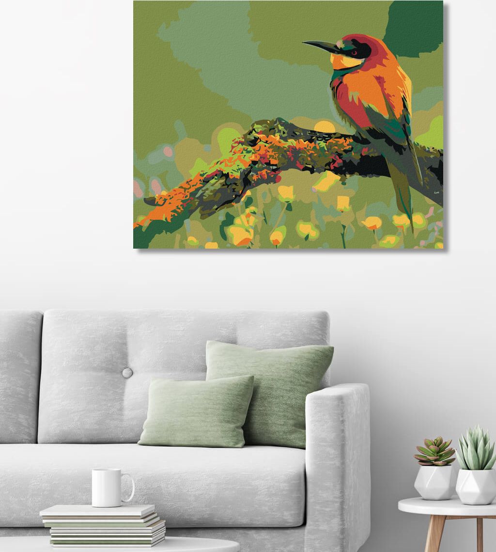 zuty Malování podle čísel - MALÝ BAREVNÝ PTÁČEK SE ŠPIČATÝM ZOBÁKEM - Rozměr: 40x50 cm, Rámování: Varianta: bez rámu a bez vypnutí plátna - obrázek 4