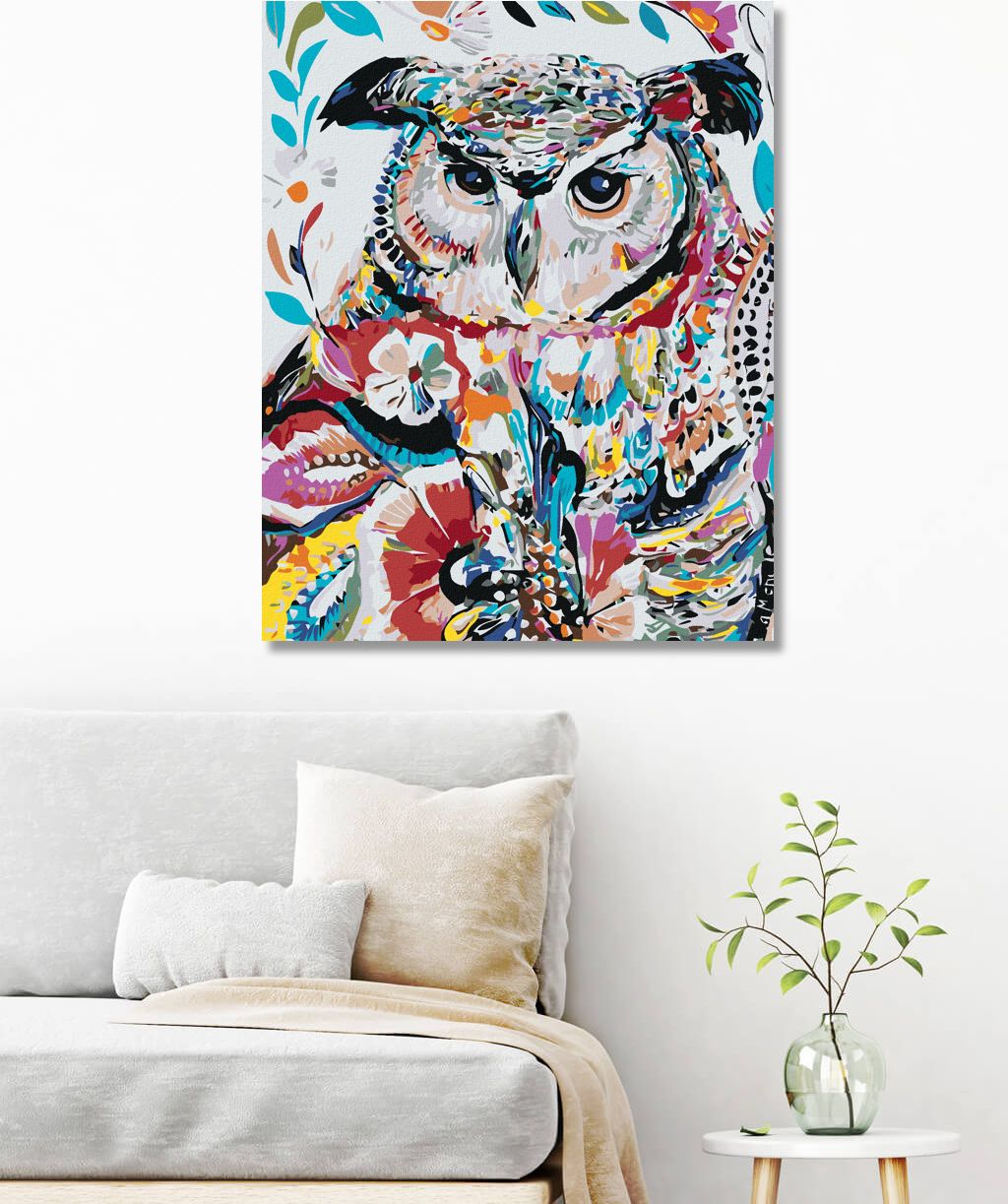 zuty Malování podle čísel - KVĚTINOVÁ SOVA - Rozměr: 40x50 cm, Rámování: Varianta: bez rámu a bez vypnutí plátna - obrázek 8