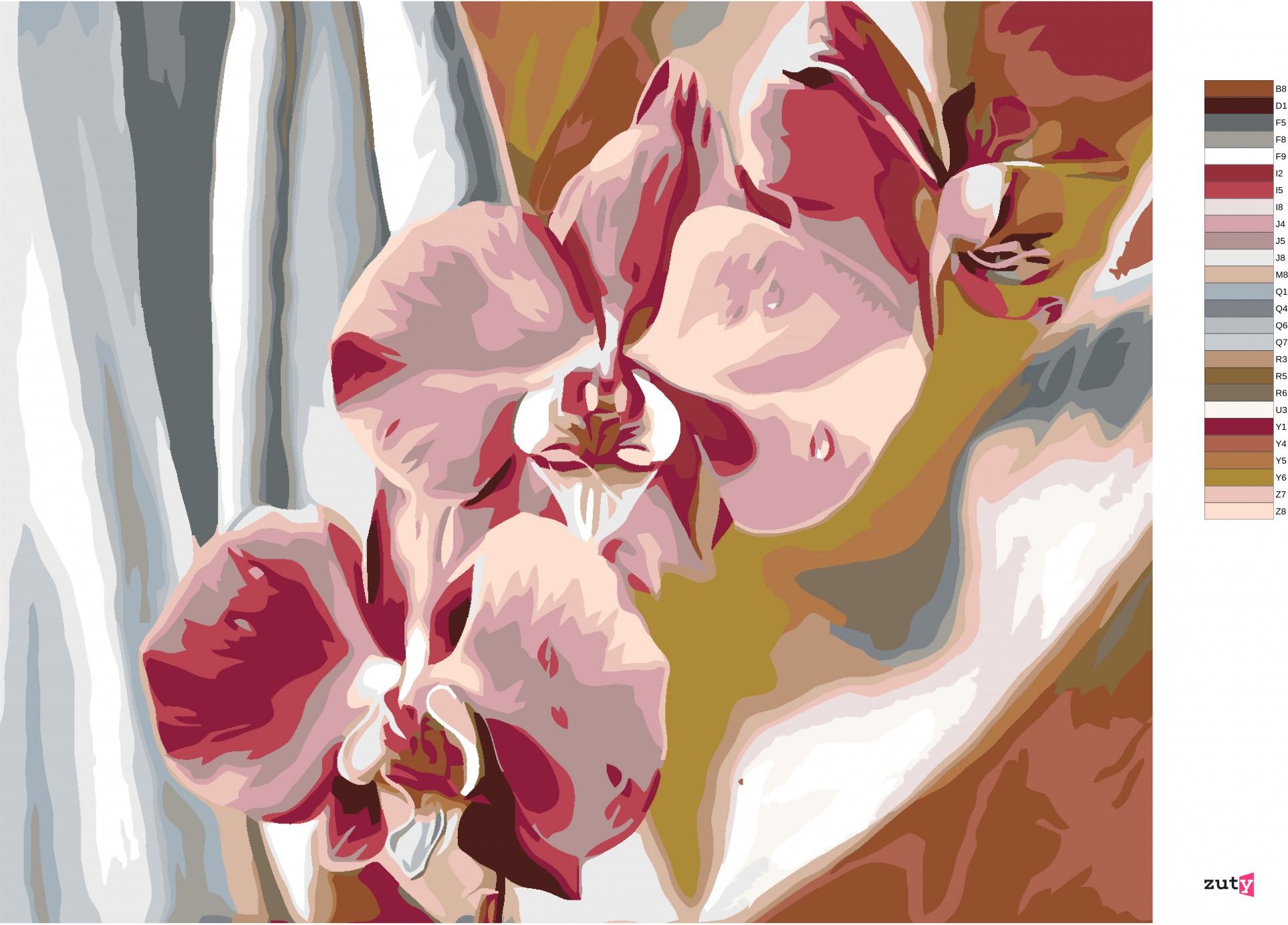 zuty Malování podle čísel - RŮŽOVÁ ORCHIDEJ - Rozměr: 40x50 cm, Rámování: Varianta: vypnuté plátno na rám - obrázek 2