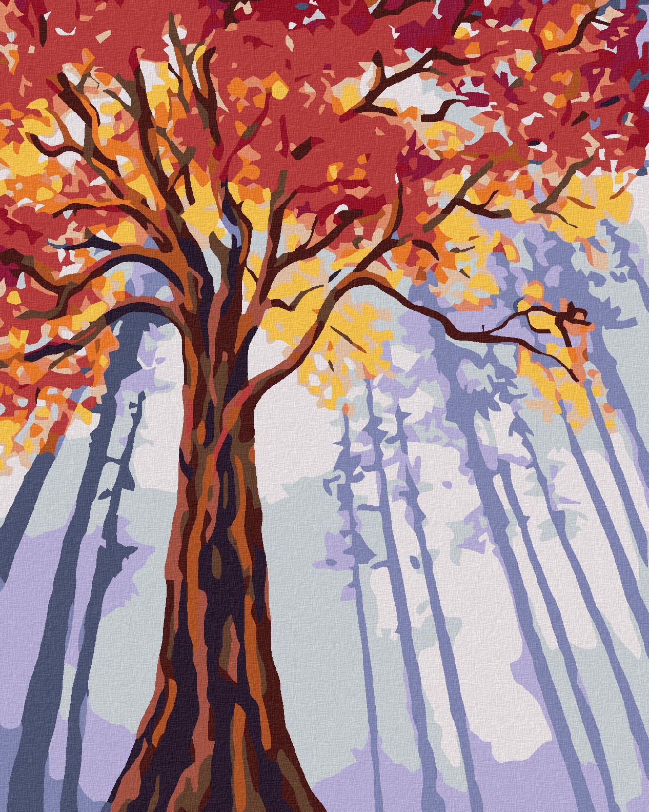 zuty Malování podle čísel - VYSOKÝ PODZIMNÍ STROM - Rozměr: 40x50 cm, Rámování: Varianta: vypnuté plátno na rám - obrázek 1