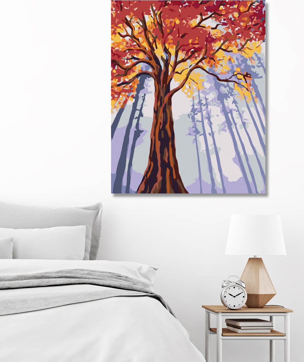zuty Malování podle čísel - VYSOKÝ PODZIMNÍ STROM - Rozměr: 40x50 cm, Rámování: Varianta: vypnuté plátno na rám - obrázek 4