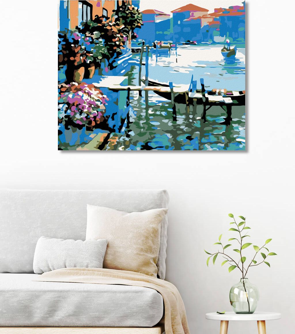 zuty Malování podle čísel - VESLICE U DOMU - Rozměr: 40x50 cm, Rámování: Varianta: bez rámu a bez vypnutí plátna - obrázek 7
