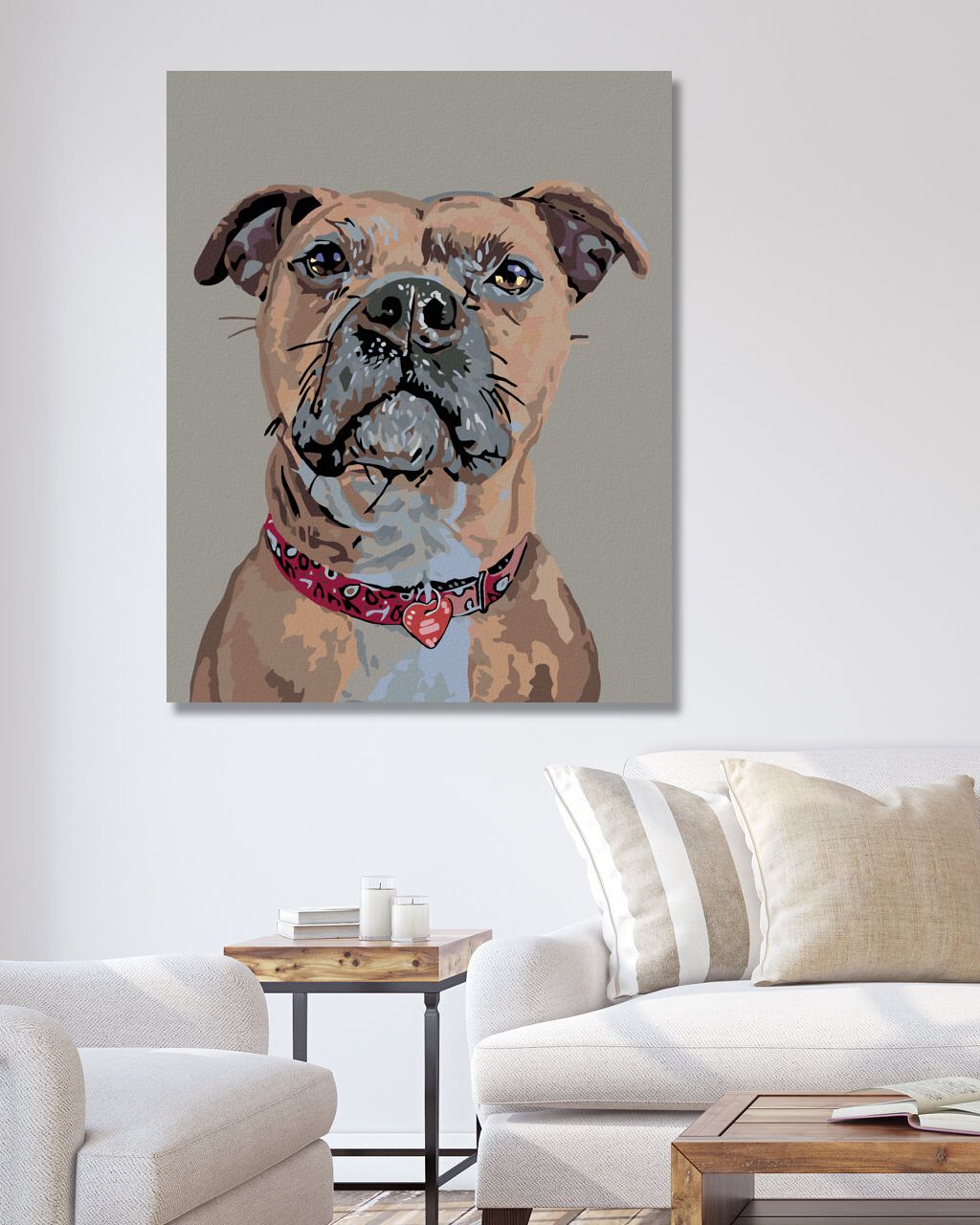 zuty Malování podle čísel - PES V POZORU A SRDÍČKOVÝ OBOJEK - Rozměr: 40x50 cm, Rámování: Varianta: bez rámu a bez vypnutí plátna - obrázek 9