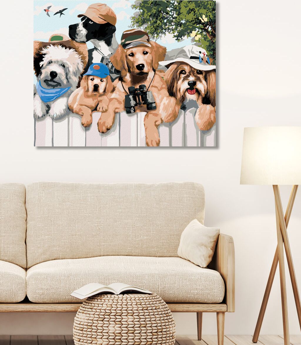 zuty Malování podle čísel - PSI NA VÝLETĚ V PŘÍRODĚ (HOWARD ROBINSON) - Rozměr: 40x50 cm, Rámování: Varianta: bez rámu a bez vypnutí plátna - obrázek 2