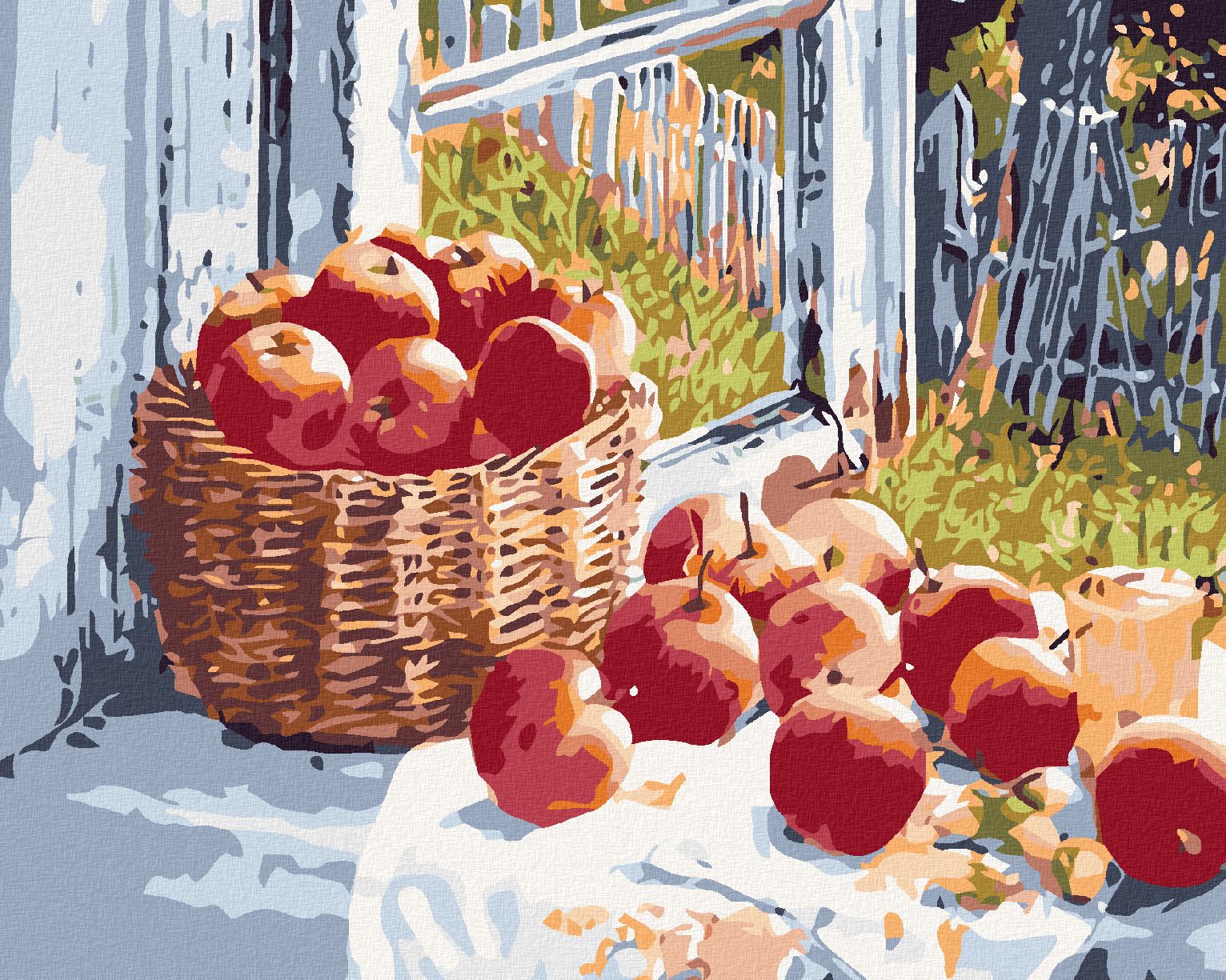 zuty Malování podle čísel - JABLKA NA OKNĚ - Rozměr: 40x50 cm, Rámování: Varianta: vypnuté plátno na rám - obrázek 1