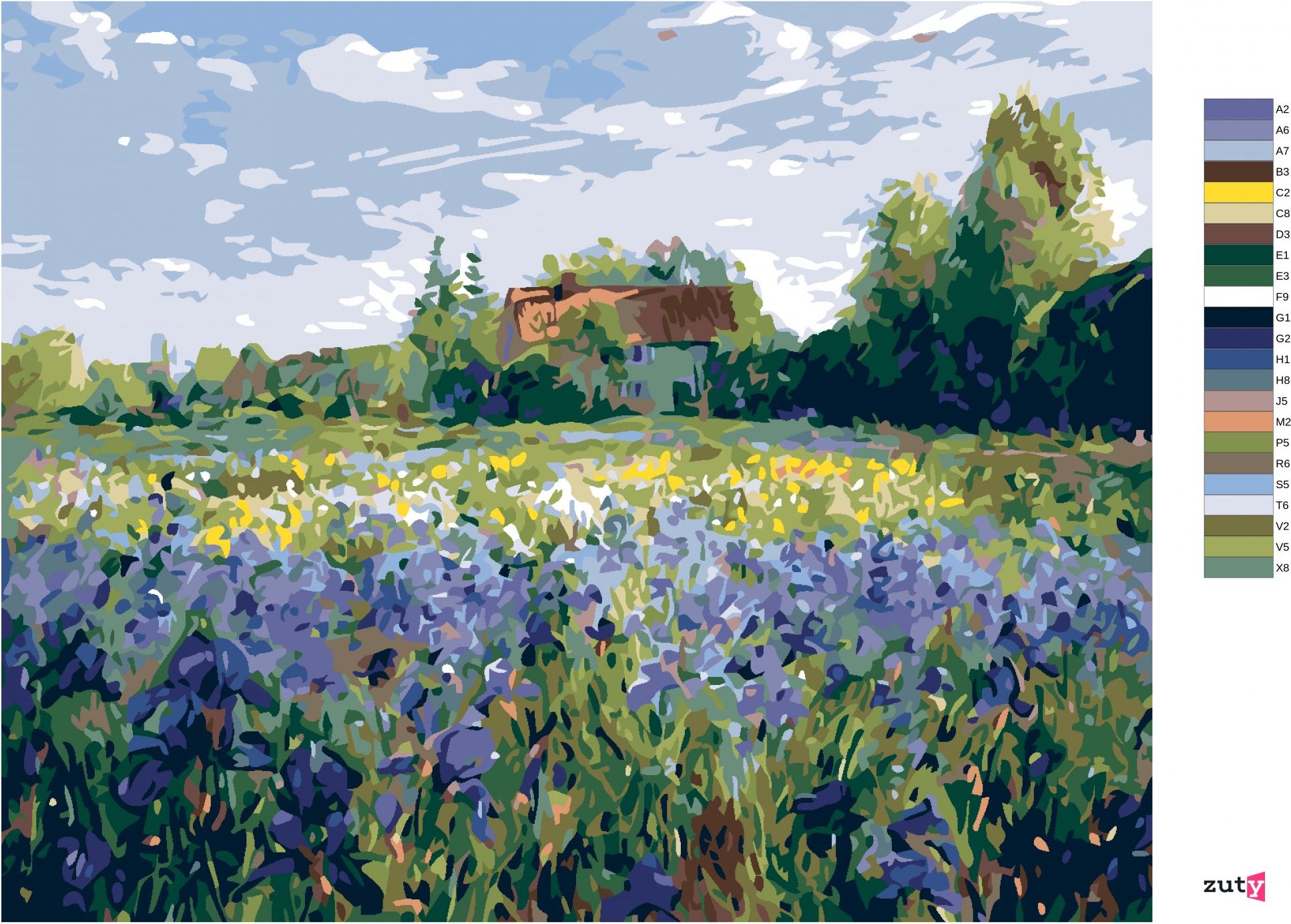 zuty Malování podle čísel - DŮM NA VENKOVĚ - Rozměr: 40x50 cm, Rámování: Varianta: bez rámu a bez vypnutí plátna - obrázek 6