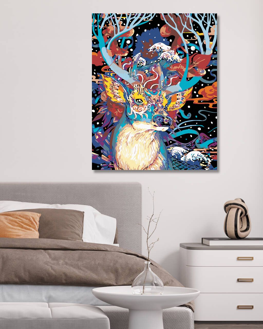 zuty Malování podle čísel - BAREVNÝ JELEN I - Rozměr: 40x50 cm, Rámování: Varianta: bez rámu a bez vypnutí plátna - obrázek 5