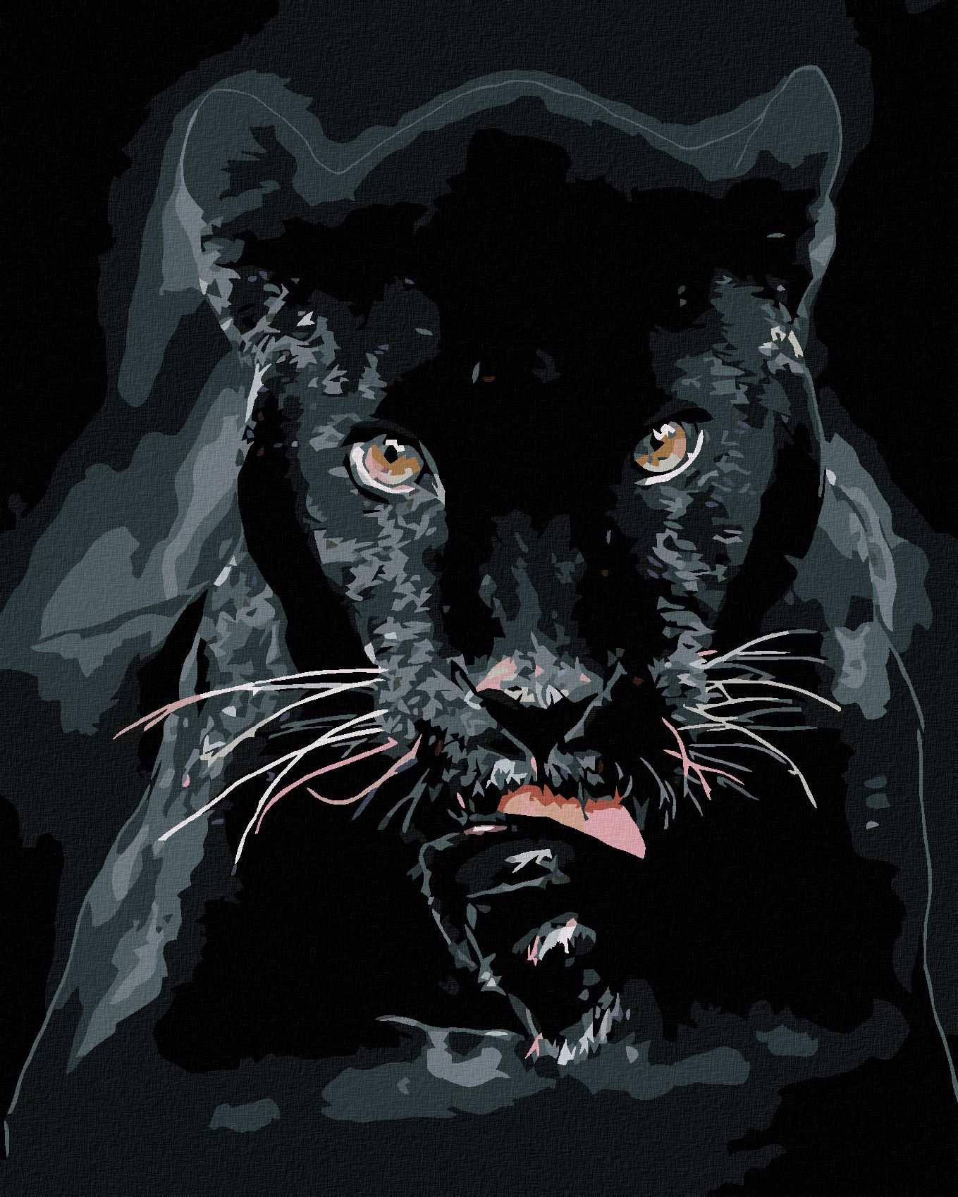 zuty Malování podle čísel - ČERNÁ PUMA - Rozměr: 40x50 cm, Rámování: Varianta: vypnuté plátno na rám - obrázek 1