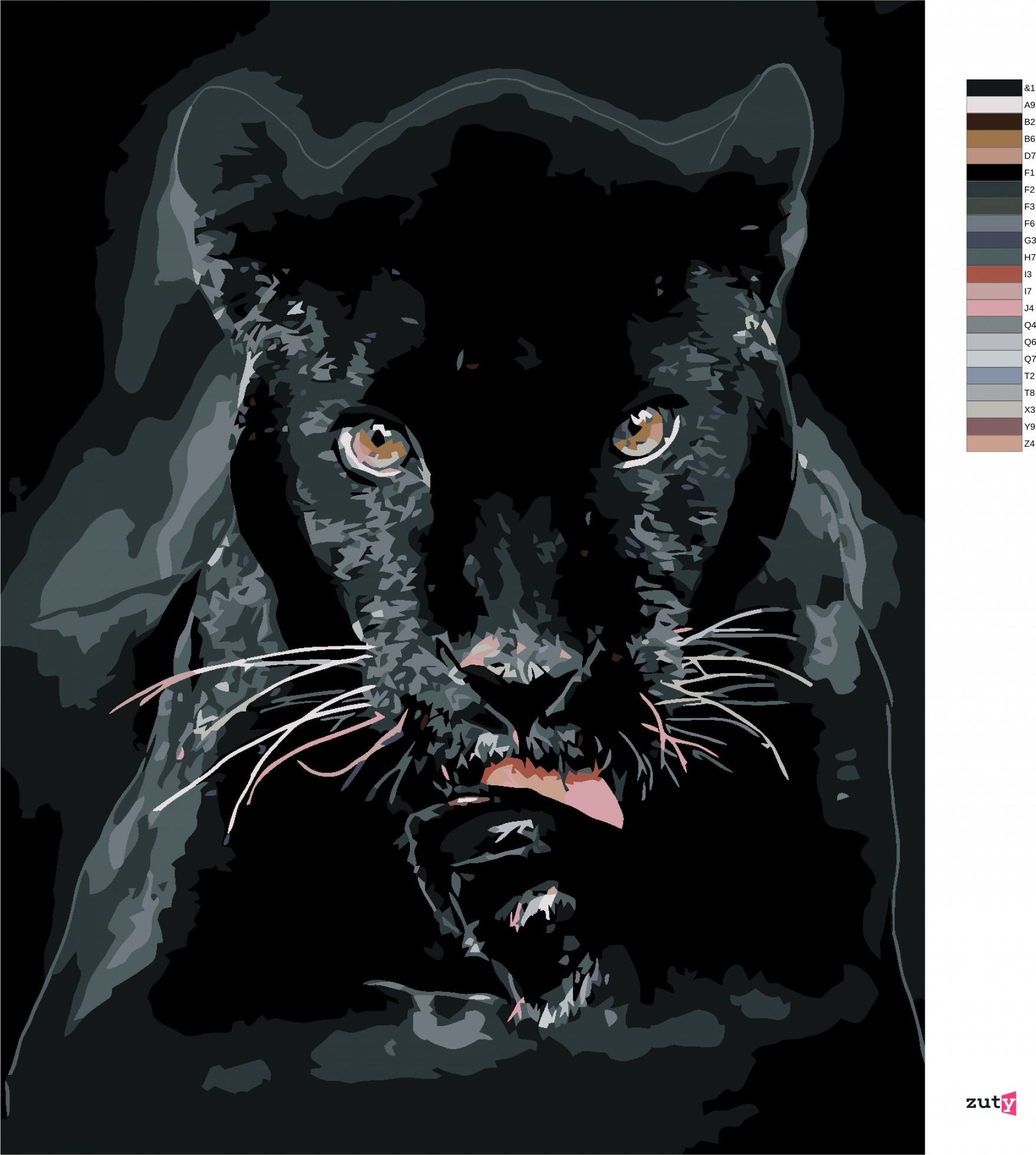 zuty Malování podle čísel - ČERNÁ PUMA - Rozměr: 40x50 cm, Rámování: Varianta: vypnuté plátno na rám - obrázek 6
