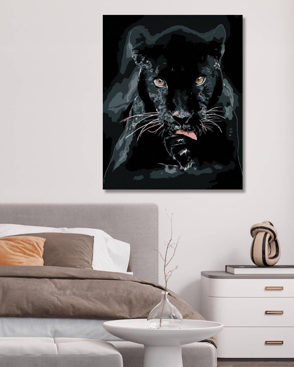 zuty Malování podle čísel - ČERNÁ PUMA - Rozměr: 40x50 cm, Rámování: Varianta: vypnuté plátno na rám - obrázek 8