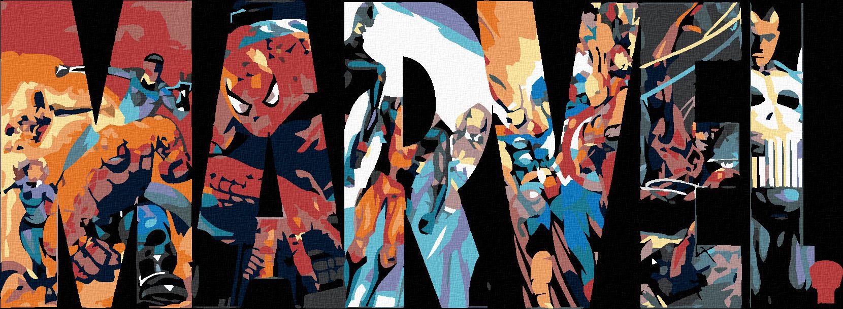 zuty Malování podle čísel - MARVEL - Rozměr: 40x50 cm, Rámování: Varianta: bez rámu a bez vypnutí plátna - obrázek 1