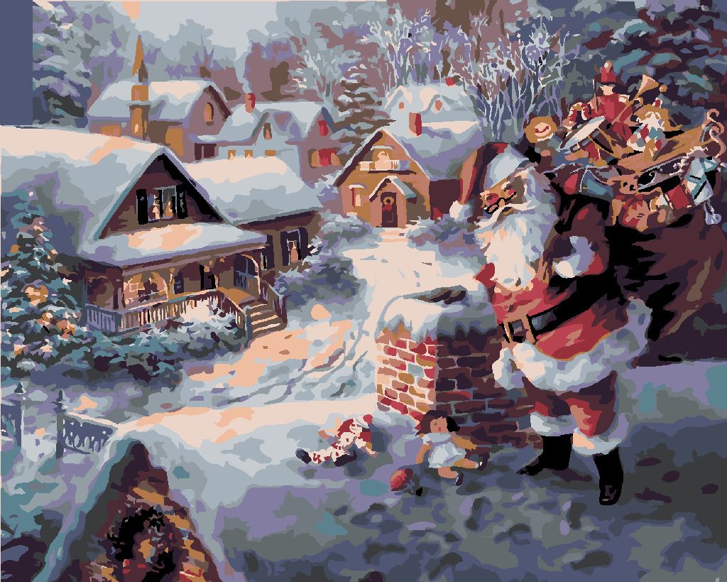 zuty Malování podle čísel - SANTA CLAUS S DÁRKY - Rozměr: 40x50 cm, Rámování: Varianta: bez rámu a bez vypnutí plátna - obrázek 5