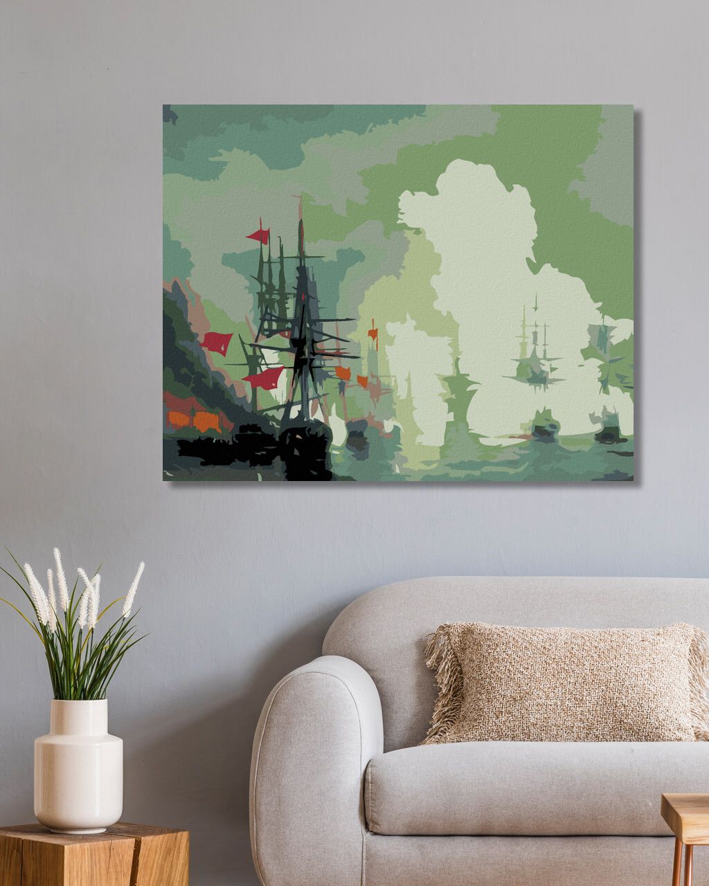 zuty Malování podle čísel - LODĚ V MLZE - Rozměr: 40x50 cm, Rámování: Varianta: bez rámu a bez vypnutí plátna - obrázek 7