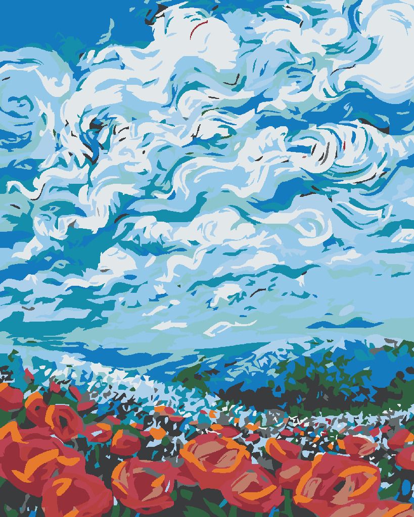 zuty Malování podle čísel - POLE ČERVENÝCH KVÍTKŮ - Rozměr: 40x50 cm, Rámování: Varianta: vypnuté plátno na rám - obrázek 10