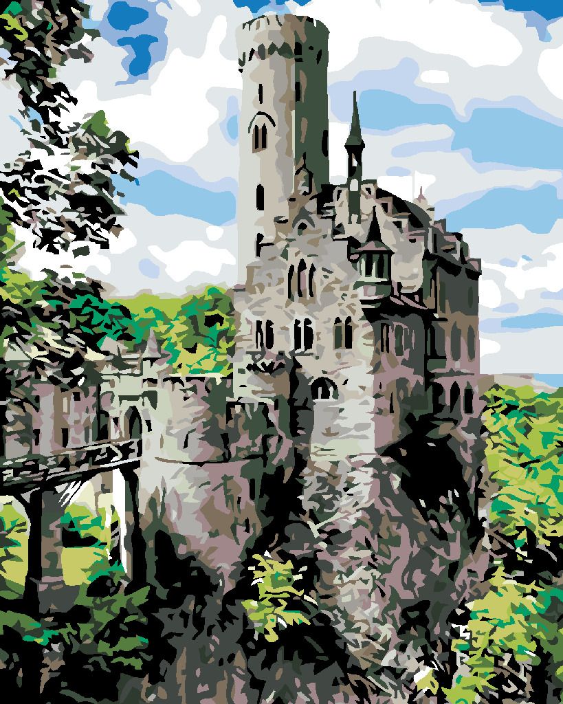 zuty Malování podle čísel - RYTÍŘSKÝ HRAD - Rozměr: 40x50 cm, Rámování: Varianta: bez rámu a bez vypnutí plátna - obrázek 7