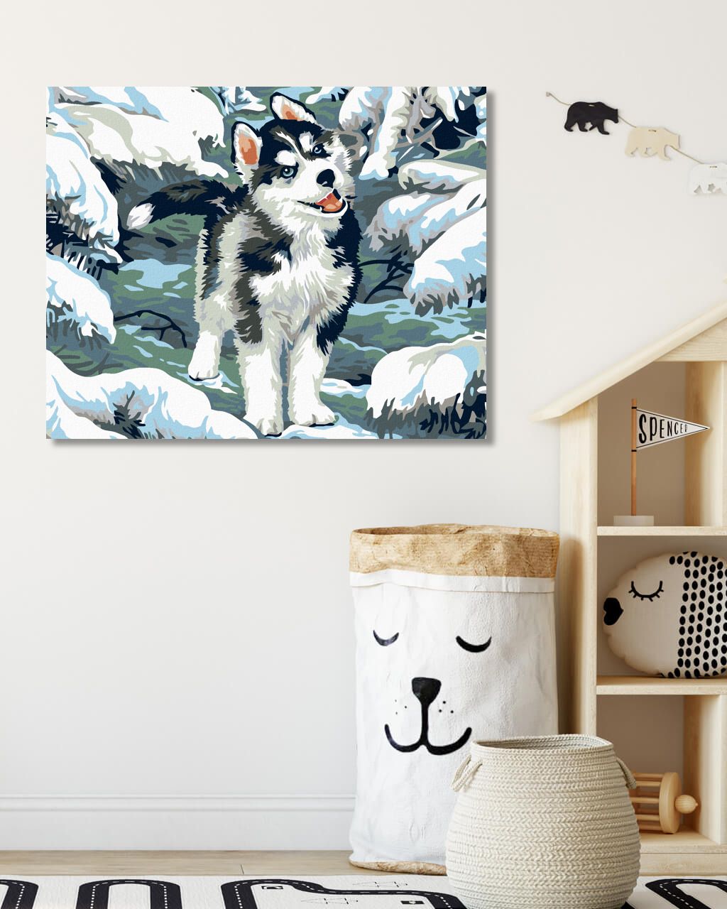 zuty Malování podle čísel - MALÝ HUSKY - Rozměr: 40x50 cm, Rámování: Varianta: bez rámu a bez vypnutí plátna - obrázek 9