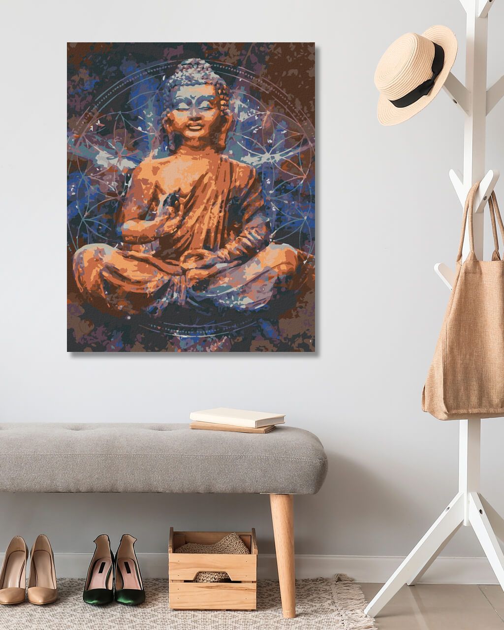 zuty Malování podle čísel - HVĚZDNÝ BUDDHA III - Rozměr: 40x50 cm, Rámování: Varianta: vypnuté plátno na rám - obrázek 8