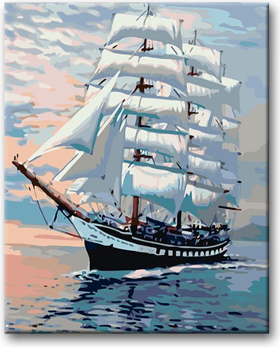 zuty Malování podle čísel - VELKÁ PLACHETNICE - Rozměr: 40x50 cm, Rámování: Varianta: vypnuté plátno na rám - obrázek 6