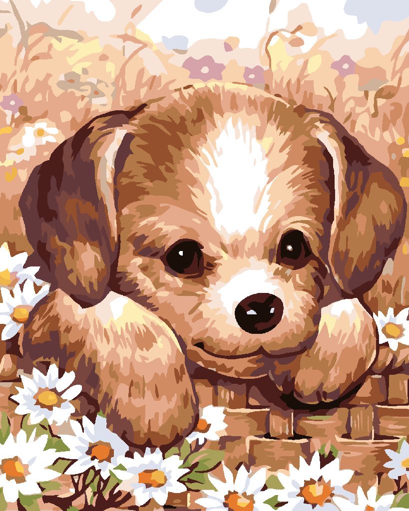 zuty Malování podle čísel - ŠTĚŇÁTKO - Rozměr: 40x50 cm, Rámování: Varianta: bez rámu a bez vypnutí plátna - obrázek 3