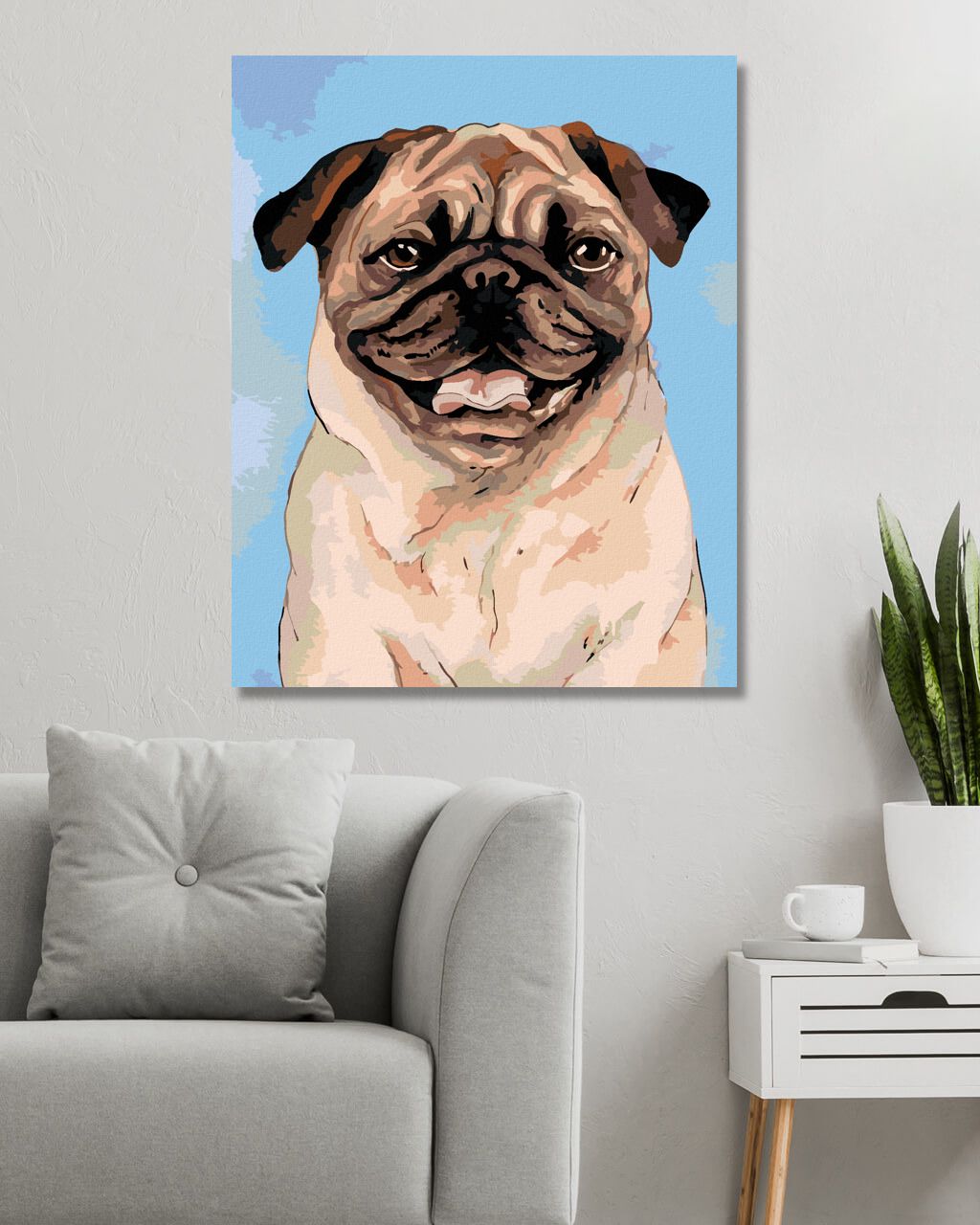 zuty Malování podle čísel - HNĚDÝ MOPSÍK - Rozměr: 40x50 cm, Rámování: Varianta: bez rámu a bez vypnutí plátna - obrázek 9