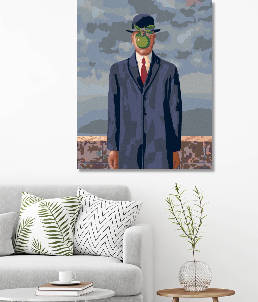 zuty Malování podle čísel - SYN ČLOVĚKA (RENÉ MAGRITTE) - Rozměr: 40x50 cm, Rámování: Varianta: vypnuté plátno na rám - obrázek 7