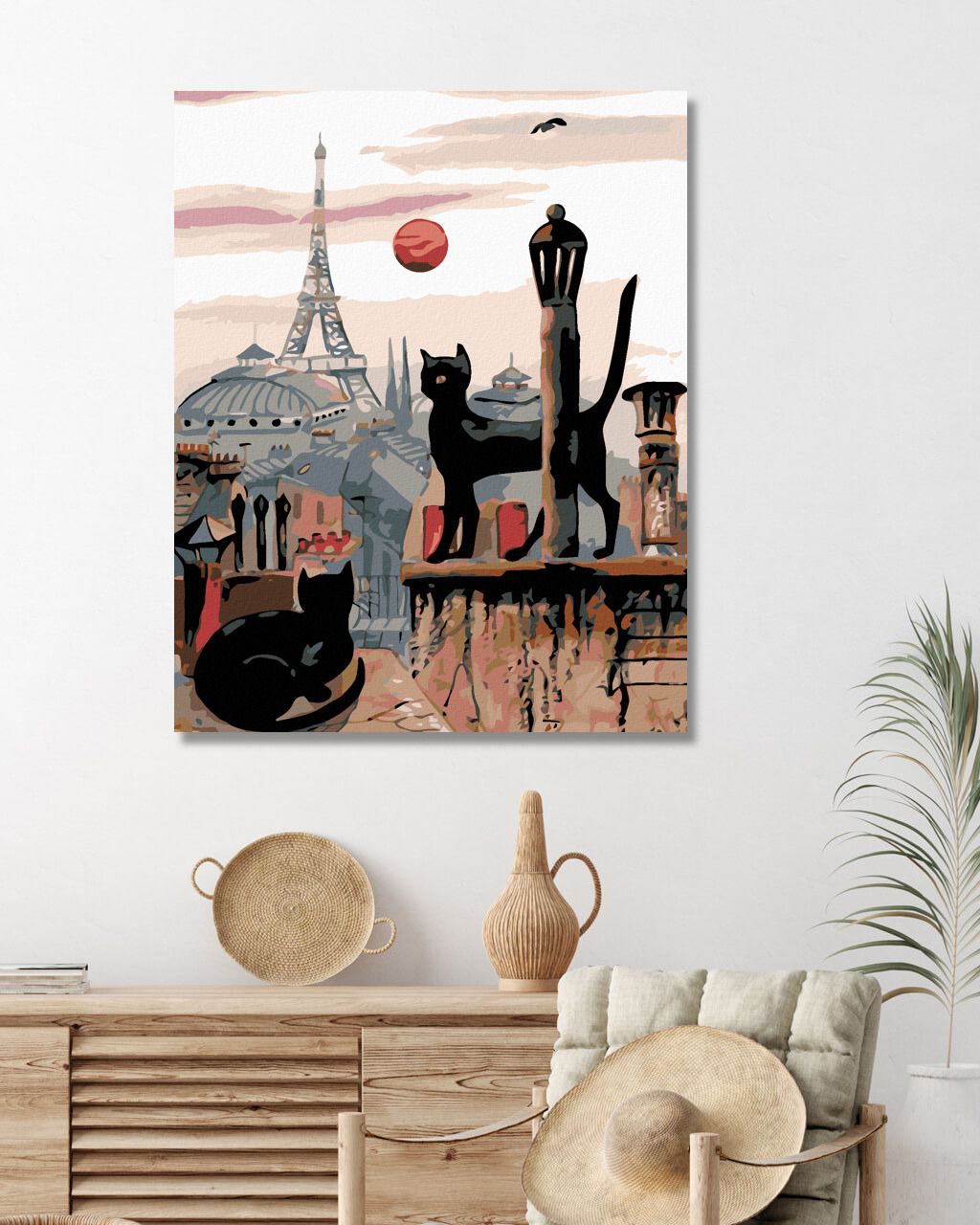zuty Malování podle čísel - ČERNÉ KOČKY A EIFFELOVKA V DÁLI - Rozměr: 40x50 cm, Rámování: Varianta: vypnuté plátno na rám - obrázek 8